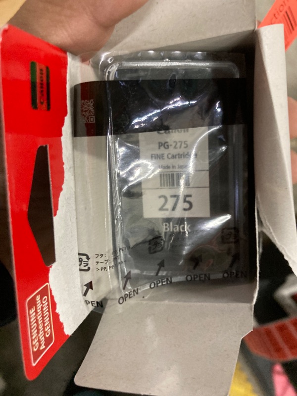 Photo 1 of Canon PG-275 Genuine Black Ink Cartridge, Compatible with TS3520/3522, TR4720/4722, TS3720/3722