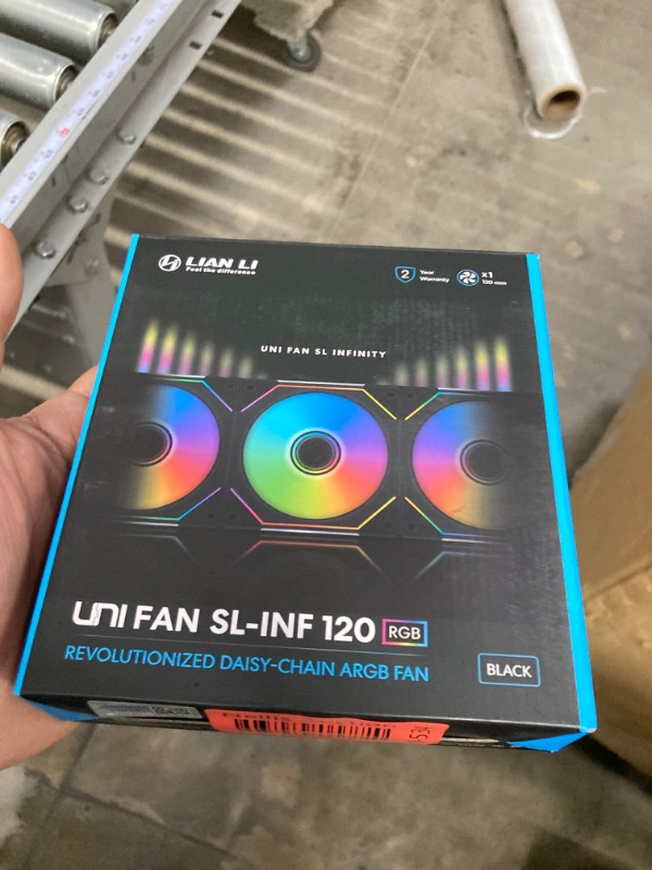 Photo 3 of ***MISSING CORD***  Lian Li UNI Fan SL-INF 120 RGB Infinity Mirror ARGB 120mm Black Desktop Computer Fan