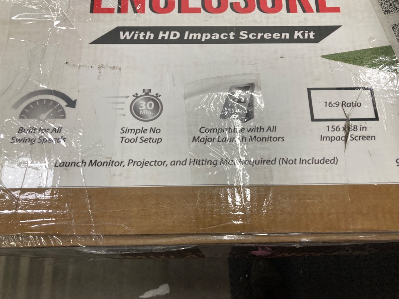 Photo 1 of GoSports 14 x 8 ft Golf Simulator Enclosure Net - Complete Set with Frame and HD Impact Screen Kit