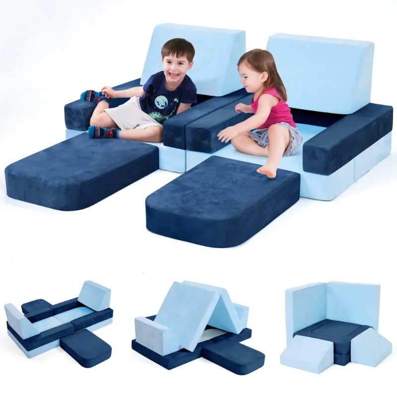 Photo 1 of **PARTIAL SET | 8pcs Modular Kids Play Couch, Toddlers Play Couch Sofa, Kids Couch Building Fort for Boys and Girls Playroom Bedroom, Children Convertible Sofa Foam Couch
