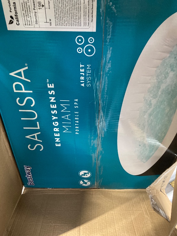 Photo 1 of Bestway SaluSpa Miami EnergySense AirJet Inflatable Hot Tub Spa (71" x 26") | Portable Hot Tub with 2 Covers (1 Energy-Efficient Thermal Cover and 1 Standard Cover) | Fits Up to 2-4 Persons | Black
