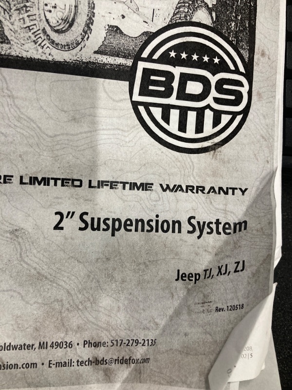 Photo 1 of 1997-2006 JEEP WRANGLER (TJ) 2IN REAR KIT, SUSPENSION SYSTEM COLLECTION KIT, ***(ORIGINAL STOCK PHOTO NOT AVAILABLE, BOX RIPPED/TORNED, DUSTY ITEM)***