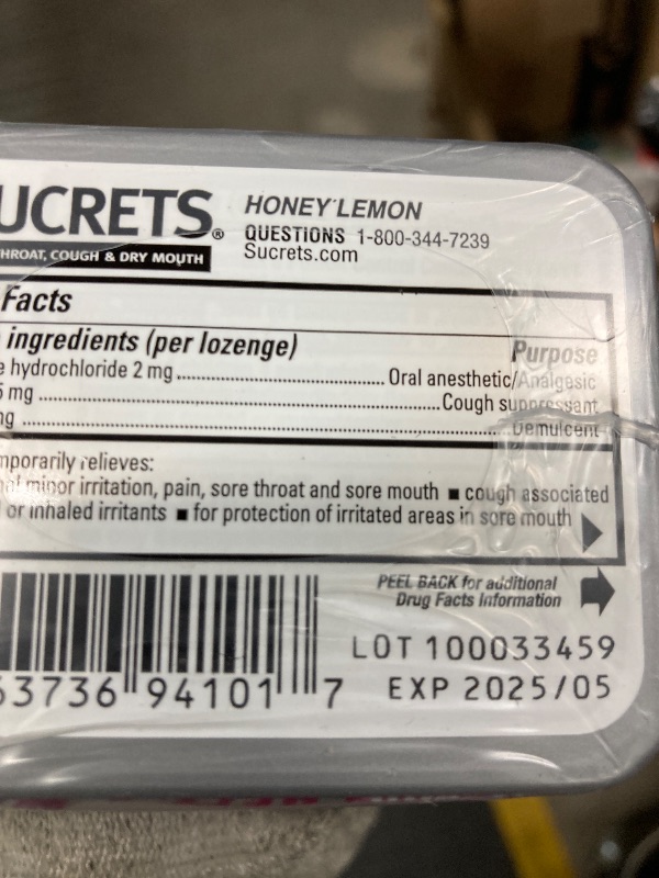Photo 1 of Sucrets Sore Throat and Cough Lozenges ***(EXP 5/2025)***