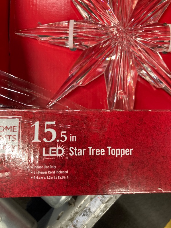 Photo 2 of 15.5 in LED Star Tree Topper, Indoor Use Only, 6in Power Cord Included ***(EXACT STOCK PHOTO NOT AVAILABLE, BOX RIPPED/TORNED))***