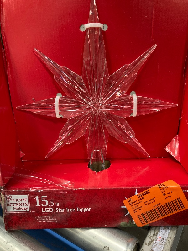 Photo 1 of 15.5 in LED Star Tree Topper, Indoor Use Only, 6in Power Cord Included ***(EXACT STOCK PHOTO NOT AVAILABLE, BOX RIPPED/TORNED))***