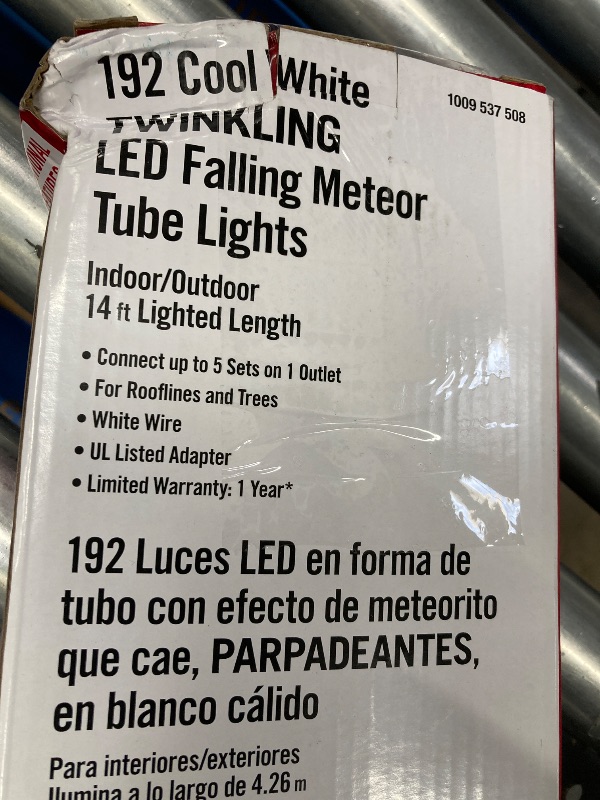 Photo 4 of 18 in. Twinkling LED Falling Meteor Tube Lights (8-Pack)  ***(BOX TOP RIPPED/OPEN, BENT)***