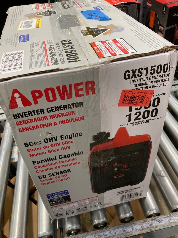 Photo 3 of 1500-Watt Recoil Start Gasoline Powered Ultra-Light Inverter Generator with 60cc OHV Engine and CO Sensor Shutdown
