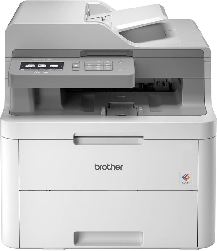 Photo 1 of Brother All-in-One Wireless Color Laser Digital LED Printer, White - Print Copy Scan Fax LCD Touchscreen