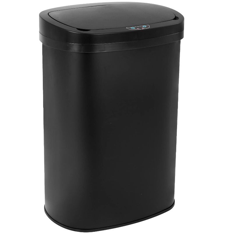 Photo 1 of 13 Gallon(50L) Trash Can, Fingerprint Proof Stainless Steel Kitchen Garbage Can with Removable Inner Bucket and Hinged Lids, Pedal Rubbish Bin for Home Office