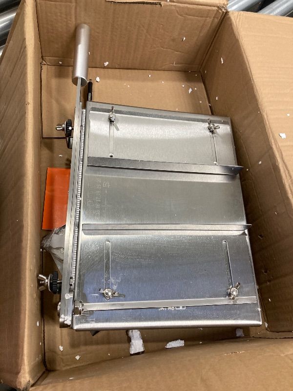 Photo 1 of Bavnnro Meat Slicer Manual Ribs Meat Chopper Bone Cutter for Fish Chicken Beef Frozen Meat Vegetables Deli Food Slicer Slicing Machine for Home Cooking and Commercial Cooking (KD0288)