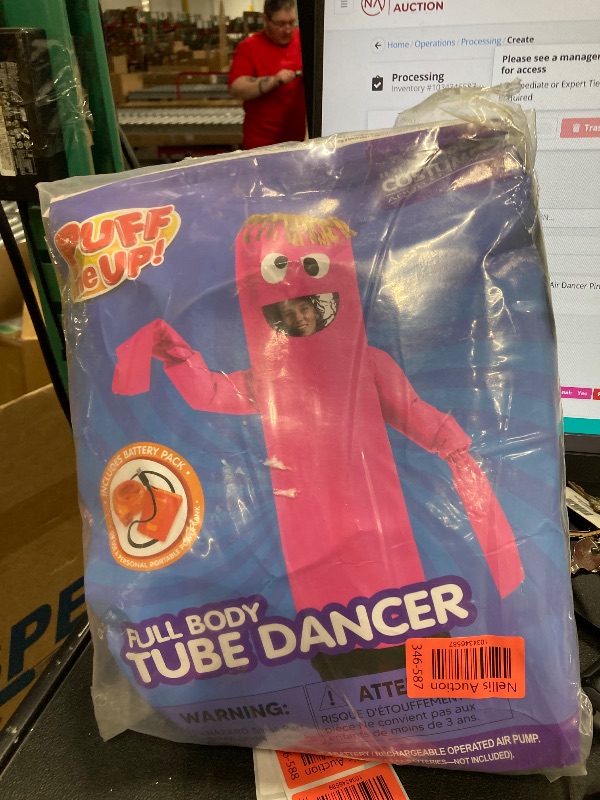 Photo 1 of Spooktacular Creations Inflatable Costumes for Adult Air Dancer Pink Tube Man Wavy Arm Guy Costumes for Halloween Costume Parties