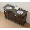 Photo 1 of Amelia 60 in. W x 22 in. D x 36 in. H Double Sink Vanity in Antique Brown with Baltic Brown Granite Top