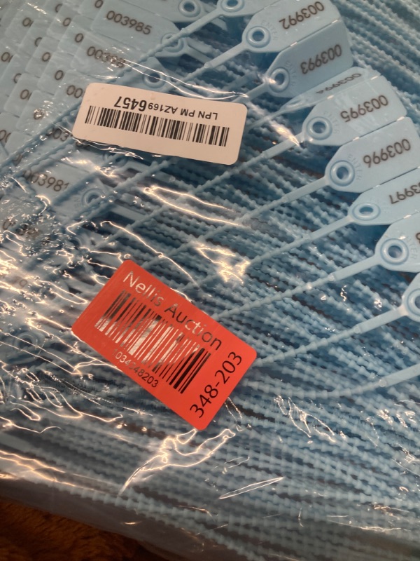 Photo 2 of 1000 Numbered Plastic Tamper Seals, Zip Ties for Fire Extinguishers Pull Tite Security Tags Numbered Disposable Self-Locking Signage Tie 250mm Length (1000 PCS, Light Blue)