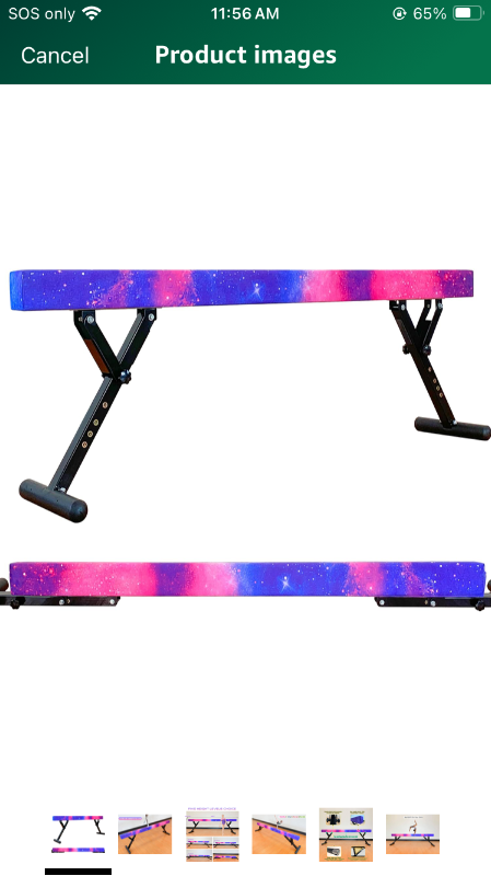 Photo 1 of Adjustable Balance Beam 8 ft Gymnastic Beam Adjustable Height for Kids and Teenage of All Gymnastic Levels, Gymnastic Training Beam Gymnastic Equipment for Athlete Home and Gym Club Use