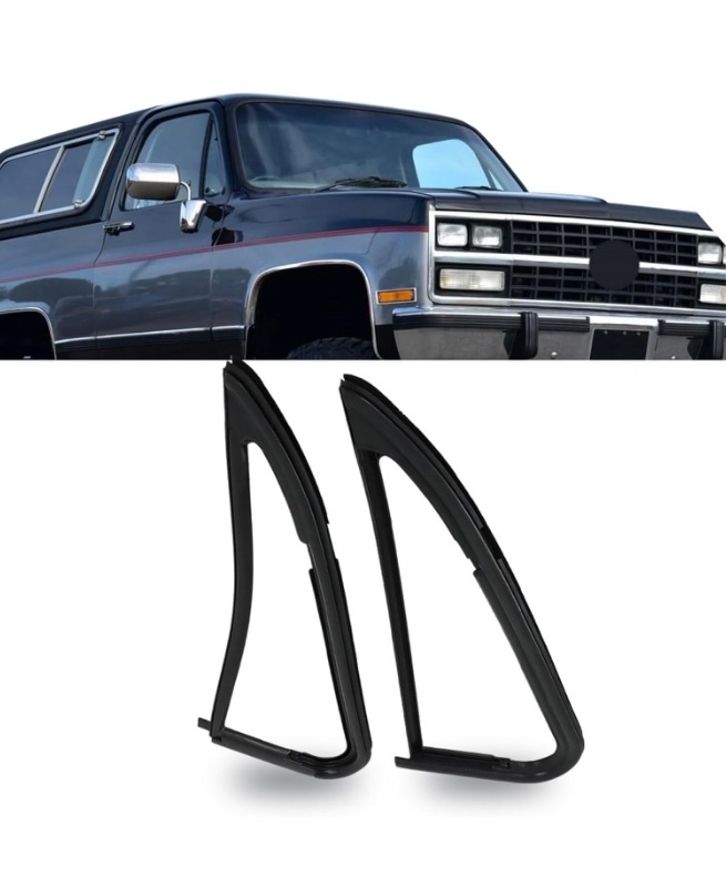 Photo 1 of 1 Pair Front Vent Glass Window Weatherstrip Seals Set Replacement for 1981-1991 Blazer / 1981-1986 C10 K10, Black