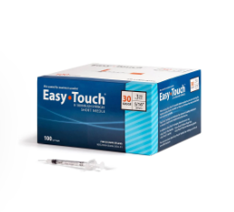 Photo 1 of EasyTouch Insulin Syringes - 30G .3cc 5/16" 100/bx
