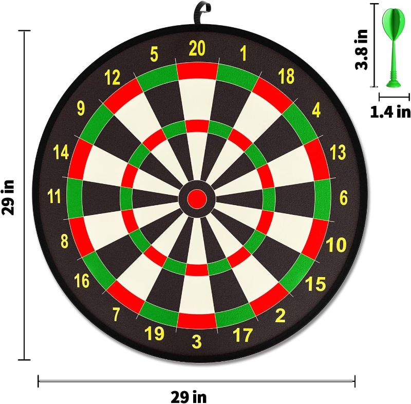 Photo 1 of TEMI 29" Large Dart Board for Kids, Boys Toys Dartboards with 20 Velcro Sticky Balls, Indoor & Outdoor Sport Fun Party Play Game Toys, Birthday Gifts for Boys Girls 3 4 5 6 7 8 9 10 11 12 Years Old