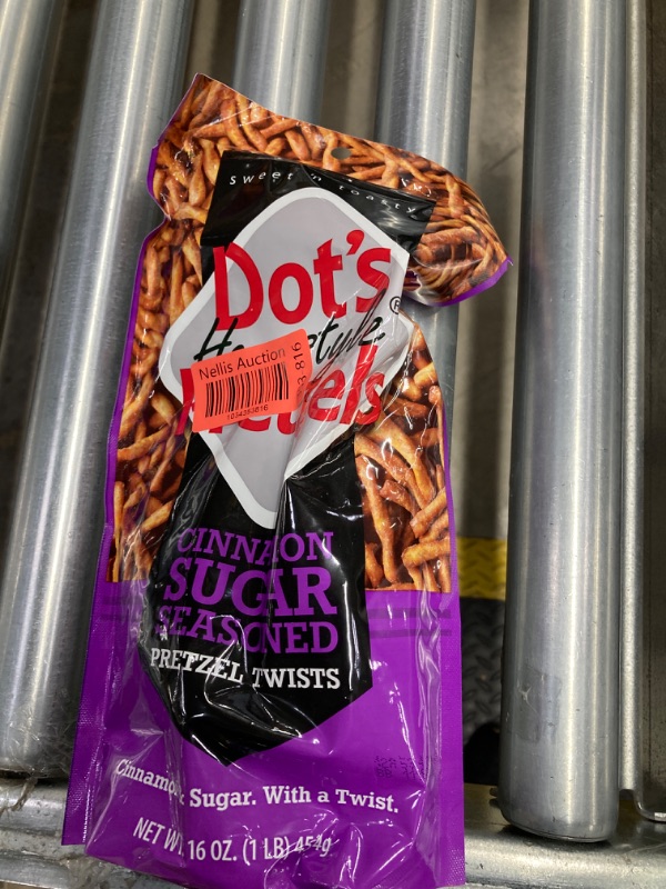 Photo 2 of Dot's Pretzels Cinnamon Sugar Seasoned Pretzel Twists, Healthy Kids Snacks, 16oz Grocery Sized Bag (Pack of 3) Cinnamon-Sugar 16 Ounce (Pack of 3)