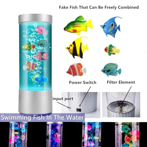 Photo 1 of impcenst Bubble Fish Lamp, LED Aquarium Sensory Light, 15ft Colorful Bubble Tube for Bedroom, Kids Room, Living Room, Party https://a.co/d/0quHNw2