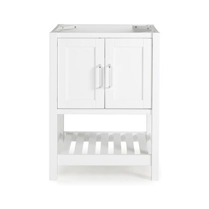 Photo 1 of Alaterre Furniture Williamsburg Bathroom Vanity 4-Piece Set - 60 Inch Vanity, 2 Mirrors, and Wall Shelf - Wood Bathroom Sink Cabinet Set (White)