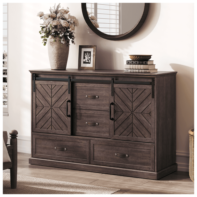 Photo 1 of  Farmhouse Dressers with Storage,Wood,for Bedroom,Living Room,Walnut