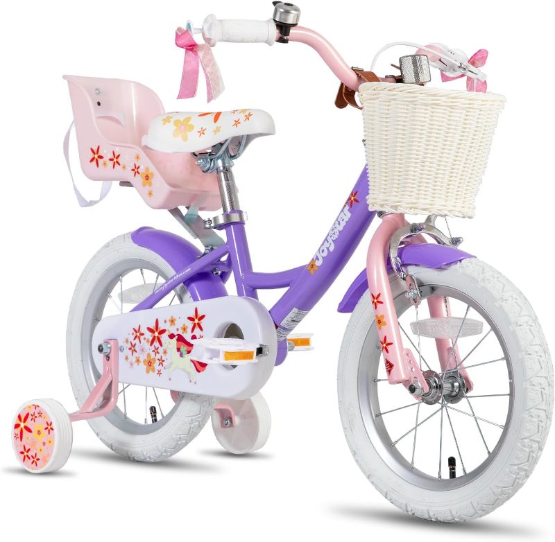 Photo 1 of 
JOYSTAR Unicorn Kids Bike for Girls Ages 2-9 Years Old, 12 14 16 18 Inch Kids Bike with Training Wheels, Doll Seat, Streamers and Basket, Toddler Girls Bike...