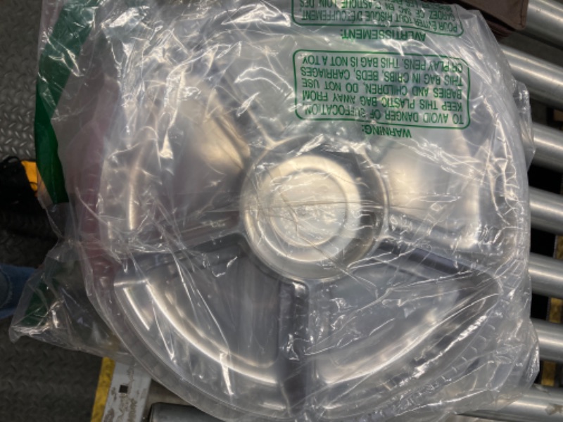 Photo 1 of Lawei 30 Pack Plastic Appetizer Tray with Clear Lid, Stackable Round Serving Party Tray, 12 in Banquet Catering Fruit Vegetable Trays, Reusable 6 Divided Food Snack Dip Platter for Outdoor Buffet