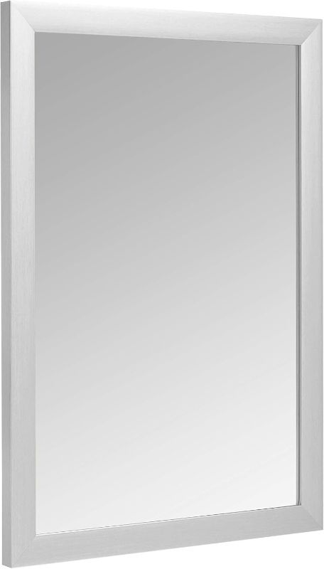 Photo 1 of ***MIRROR IS NOT MOUNTED TO FRAME*** Amazon Basics Rectangular Wall Mount Mirror 20" x 28", Standard Trim, Nickel
