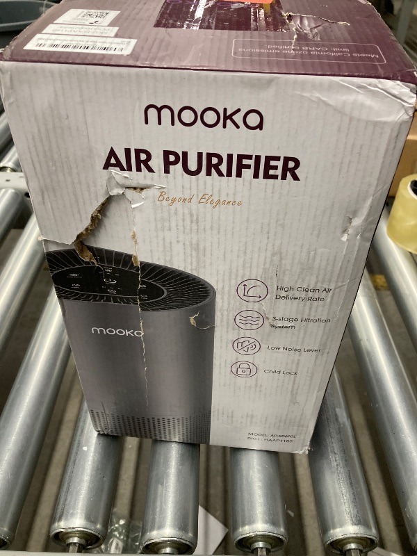 Photo 2 of Air Purifiers for Home Large Room Pets Up to 1300 Sq Ft, MOOKA H13 True HEPA Air Purifier Cleaner with 360° Air Inlet, Fragrance, 13dB Air Purifier for Bedroom Wildfire Smoke Pet Dust Pollen (Black)