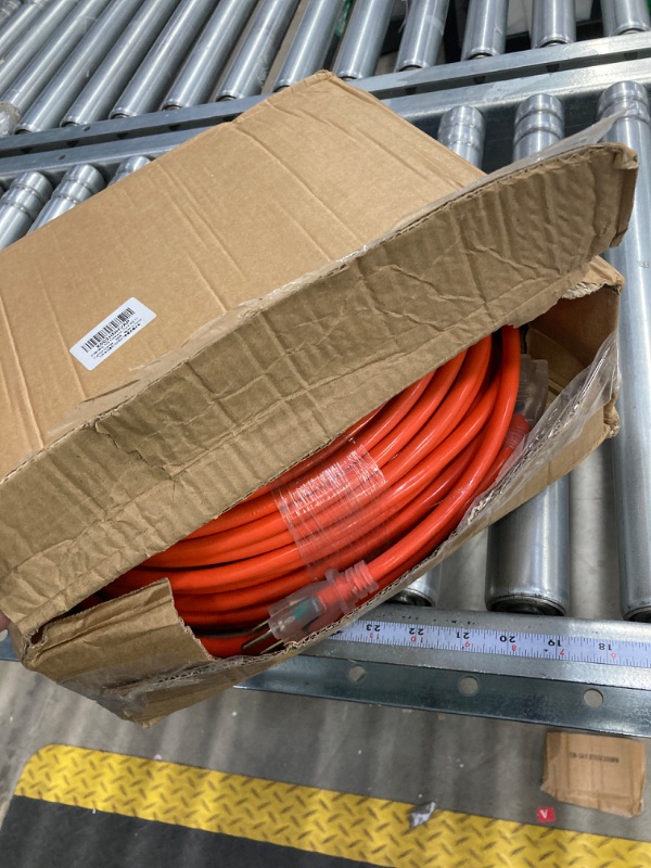 Photo 2 of 250 ft 12/3 Outdoor Extension Cord Waterproof Heavy Duty with Lighted End 12 Gauge 3 Prong, Flexible Cold-Resistant Long Power Cord Outside, 15Amp 1875W SJTW Orange ETL Listed POWGRN