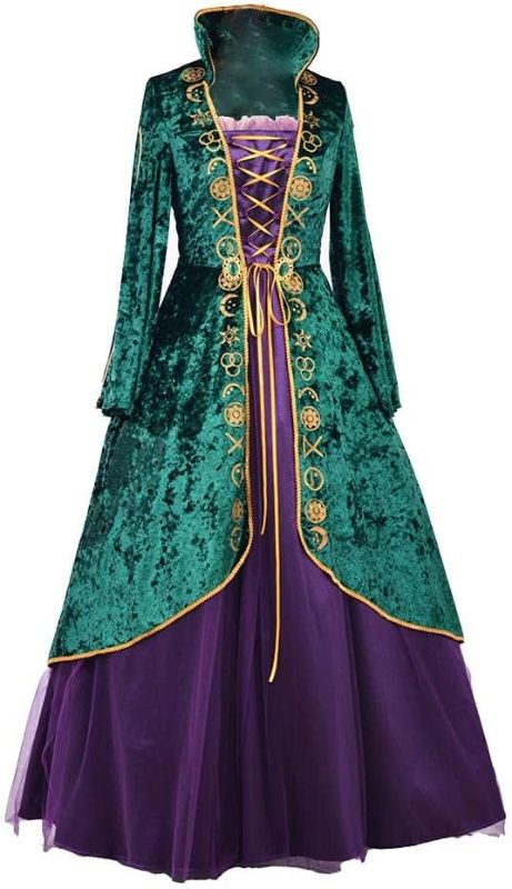 Photo 1 of 
CosplayDiy Medieval Green Velvet Dress Witch Cosplay Costume Robes Adult for Women Plus Size