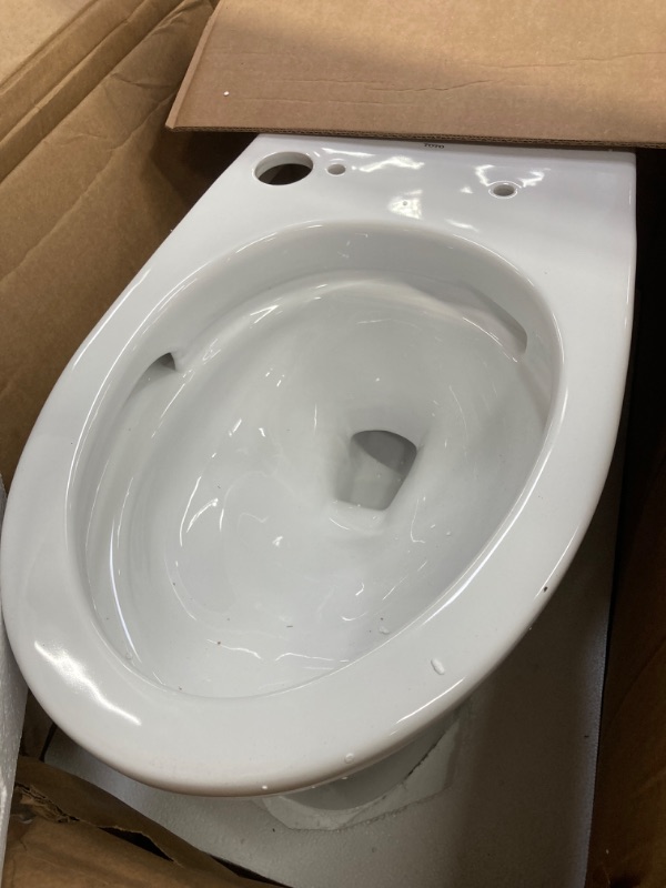 Photo 2 of Drake Modern 2-Piece 1.28 GPF Single Flush Elongated ADA Comfort Height Toilet 10in Rough-In Cotton White, Seat Included