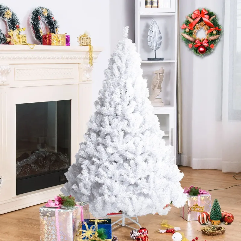 Photo 1 of Costway 5Ft Artificial PVC Christmas Tree W/Stand Holiday Season Indoor Outdoor White