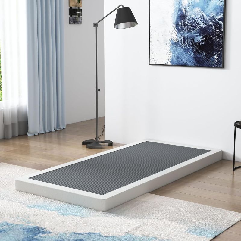 Photo 1 of 4 Inch Box Spring for Twin Bed,Twin Size Box Spring Only,Heavy Duty Mattress Foundation,Metal Bed Base,Non-Slip,Easy Assembly
