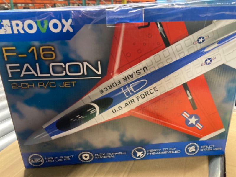 Photo 3 of ***CHARGER IS MISSING*** Remote Control Airplane RC Plane F16 Falcon Fighter Jet with LED Lights - 2 Channel Battery Powered Gift Toys - Radio Control Airplanes for Adults and Kids 14+ - with 2 Batteries