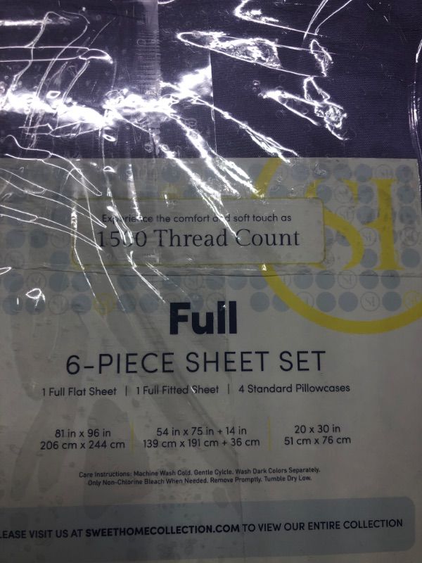 Photo 3 of *** 2 complete sets*** Sweet home collection full 6 piece sheet set, 1 full flat sheet, 1 full fitted sheet, 4 standard pillowcases