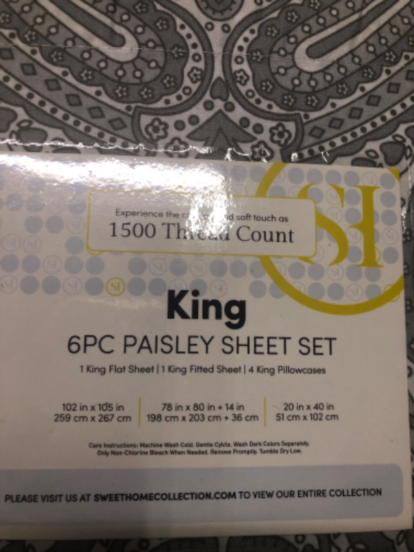 Photo 3 of *** 2 complete sets*** King Size Bed Sheets - 6 Piece 1500 Supreme Collection Fine Brushed Microfiber Deep Pocket King Sheet Set Bedding - 2 Extra Pillow Cases