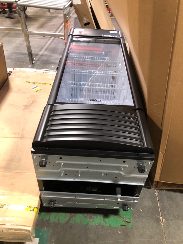 Photo 3 of ***Extra large, needs Uhaul/truck***PremiumLevella PRF1257DX Glass Door Display Refrigerator 12.5 cu ft Commercial Beverage Cooler Merchandiser With Customizable Lightbox - Black
