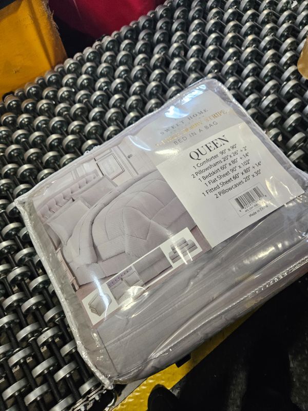 Photo 1 of 8 Piece Embossed Dobby Stripe Bed In A Bag All Season Complete Set by Sweet Home Collection™