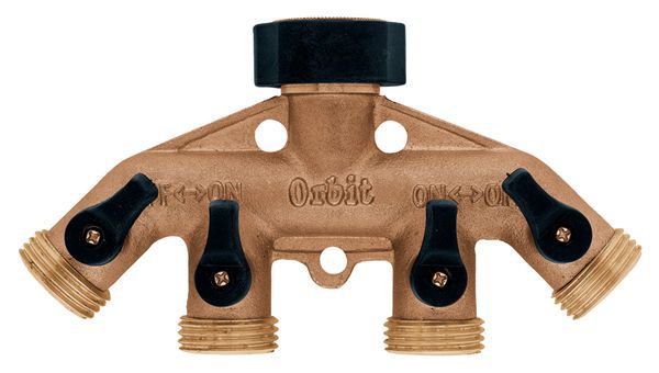 Photo 1 of Orbit 3/4 in. Brass Threaded Male Garden Hose Manifold