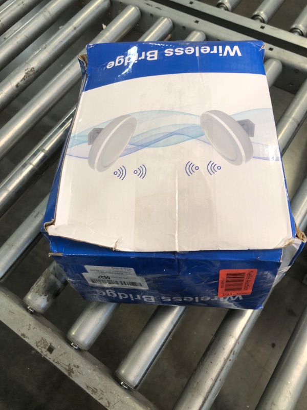 Photo 1 of Wireless Bridge, Point to Point WiFi Bridge Outdoor, 5KM PtP/PtMP WiFi Bridge Kit, 5.8G Gigabit Wireless Access Point with Dual Gigabit LAN Ports,14dBi Gain Antenna, 24V PoE Powered, Plug & Play,IP65