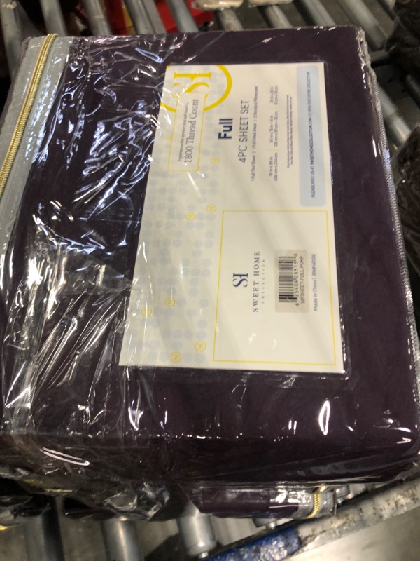 Photo 2 of ** 4 sets**1800 Thread Count 4 Piece Deep Pocket Bedroom Bed Sheet Set Full - Purple