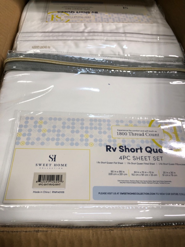 Photo 2 of ** boxes**1800 Thread Count 4 Piece Deep Pocket Bedroom Bed Sheet Set RV Queen - White