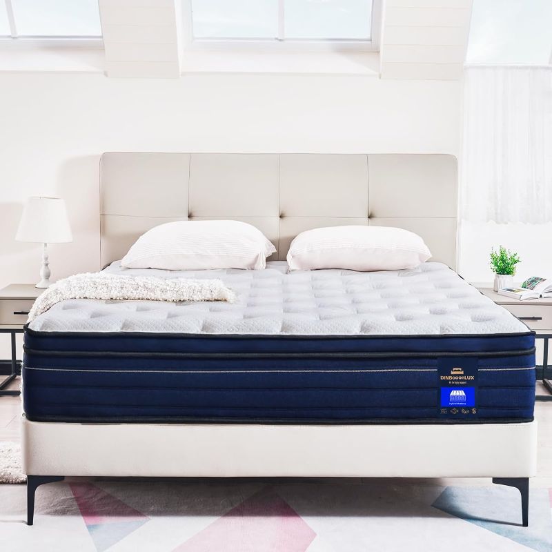 Photo 1 of *similar to stock photo(* Queen Mattress,14 Inch Gel Memory Foam Hybrid Mattress in a Box,Motion Isolation Individually Pocket Innerspring ,Pressure Relief,Back Pain Relief,Breathable,Medium Firm,Non-Fiberglass Mattress
