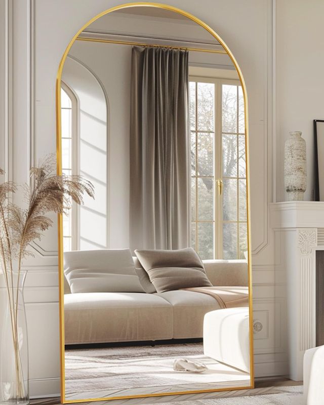 Photo 1 of *similar top stock photo*Antok Full Length Mirror, 38"x78" Floor Mirror Freestanding, Full Body Mirror Floor Standing Mirror with Stand for Bedroom, Hanging Mounted Mirror for Living Room Cloakroom, Gold
