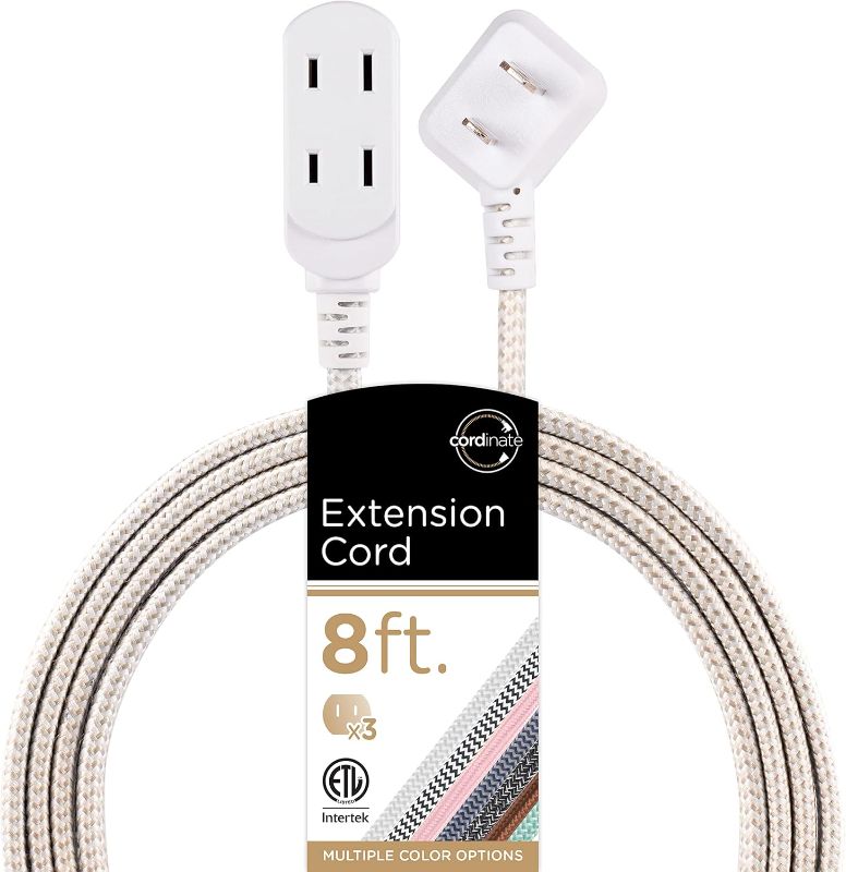 Photo 1 of Cordinate Indoor 10 ft. L Tan/White Extension Cord 10/3