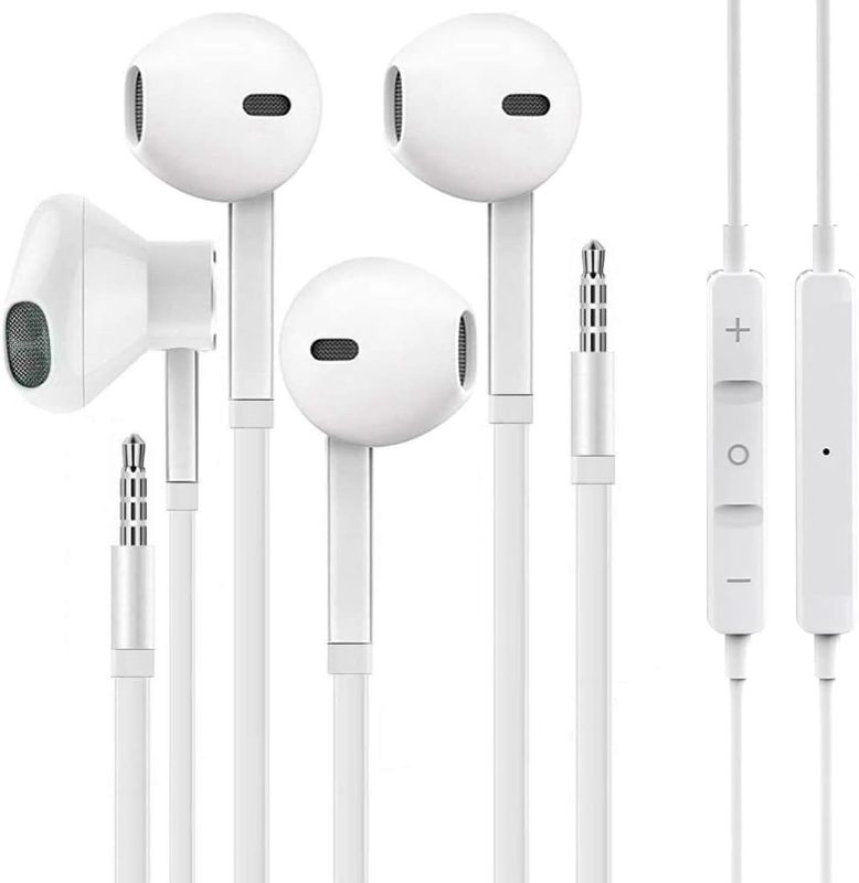 Photo 1 of [2 Pack] WEIZY Aux Earbuds, Vize 3.5mm Wired Headphones Noise Isolating Earphones Volume Control