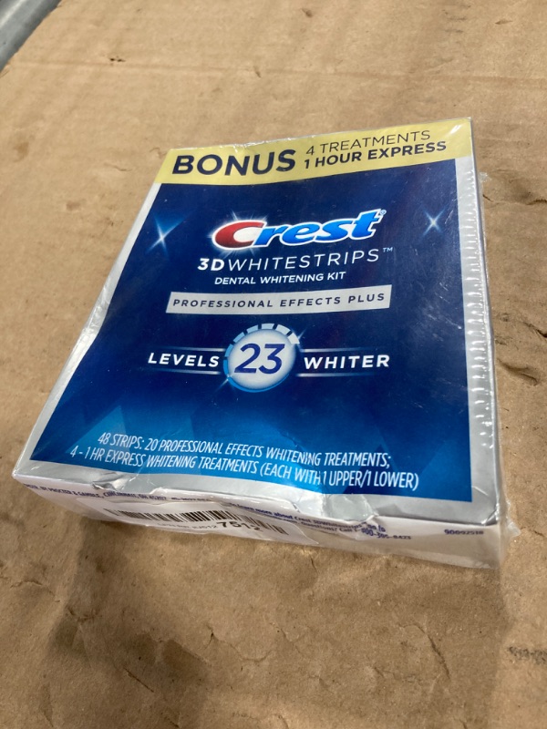 Photo 1 of ***FACTORY SEALED***
Crest 3D Whitestrips, Professional Effects Plus, Teeth Whitening Strip Kit, 48 Strips (24 Count Pack)