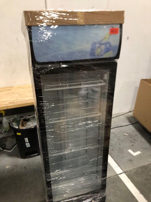Photo 1 of PrecisionAuto 11.3 Cu.Ft Commercial Display Refrigerator, Beverage Cooler, Double-Paned Glass Door Merchandiser Display Fridge, Display Refrigerator Drink Cooler Case Fridge with Led Light, Black