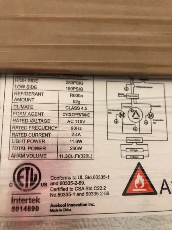 Photo 1 of PrecisionAuto 11.3 Cu.Ft Commercial Display Refrigerator, Beverage Cooler, Double-Paned Glass Door Merchandiser Display Fridge, Display Refrigerator Drink Cooler Case Fridge with Led Light, Black